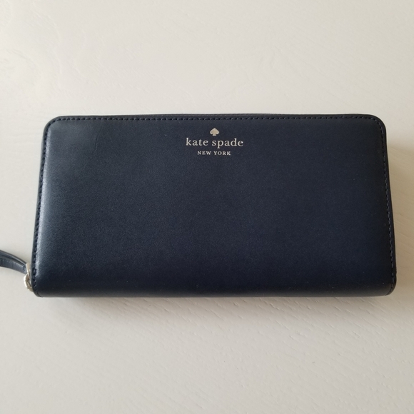 Kate Spade Zip Around Continental Navy Wallet - Picture 2 of 11